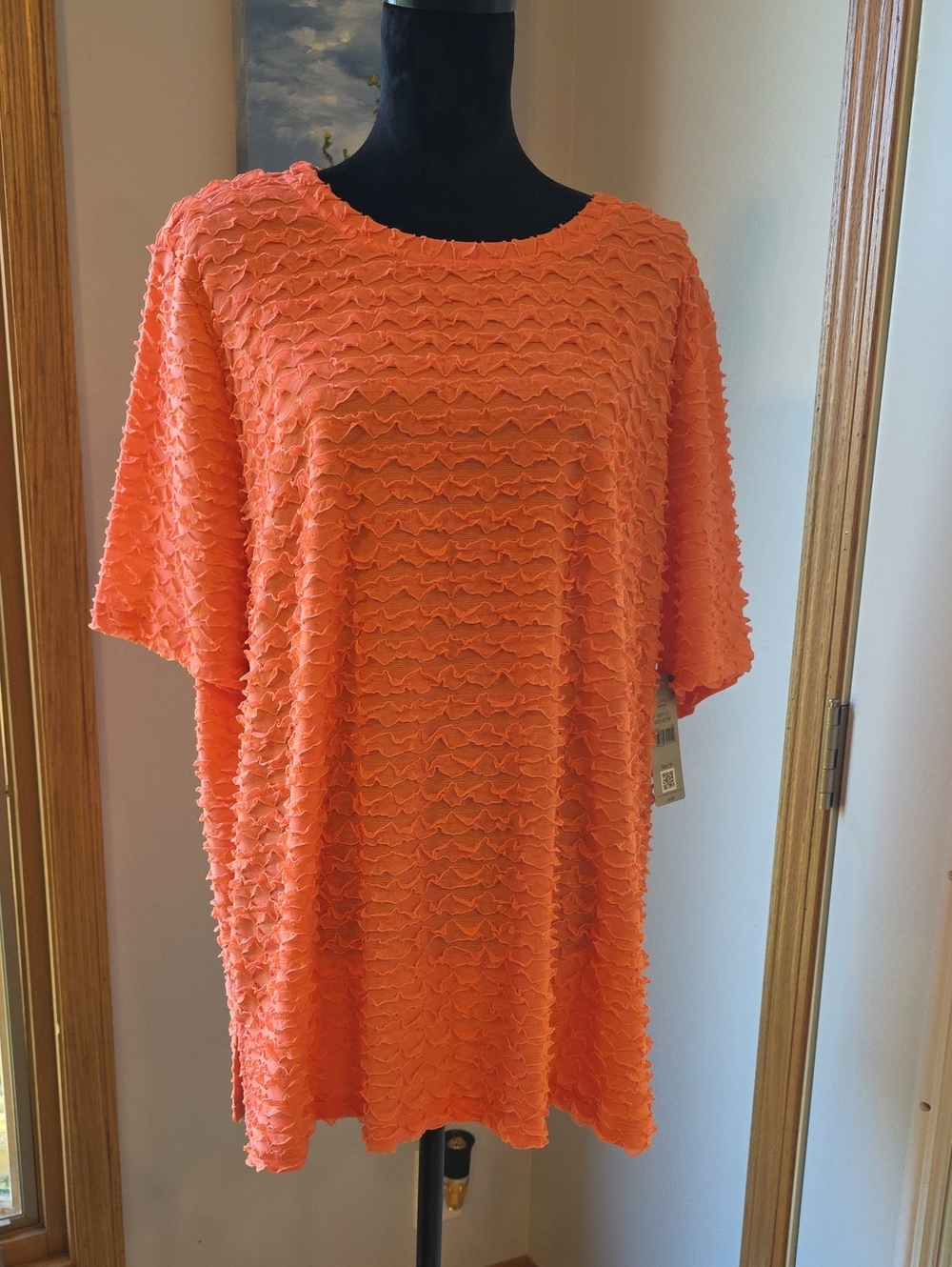 Multiples Orange Textured Swim Cover-Up Tunic